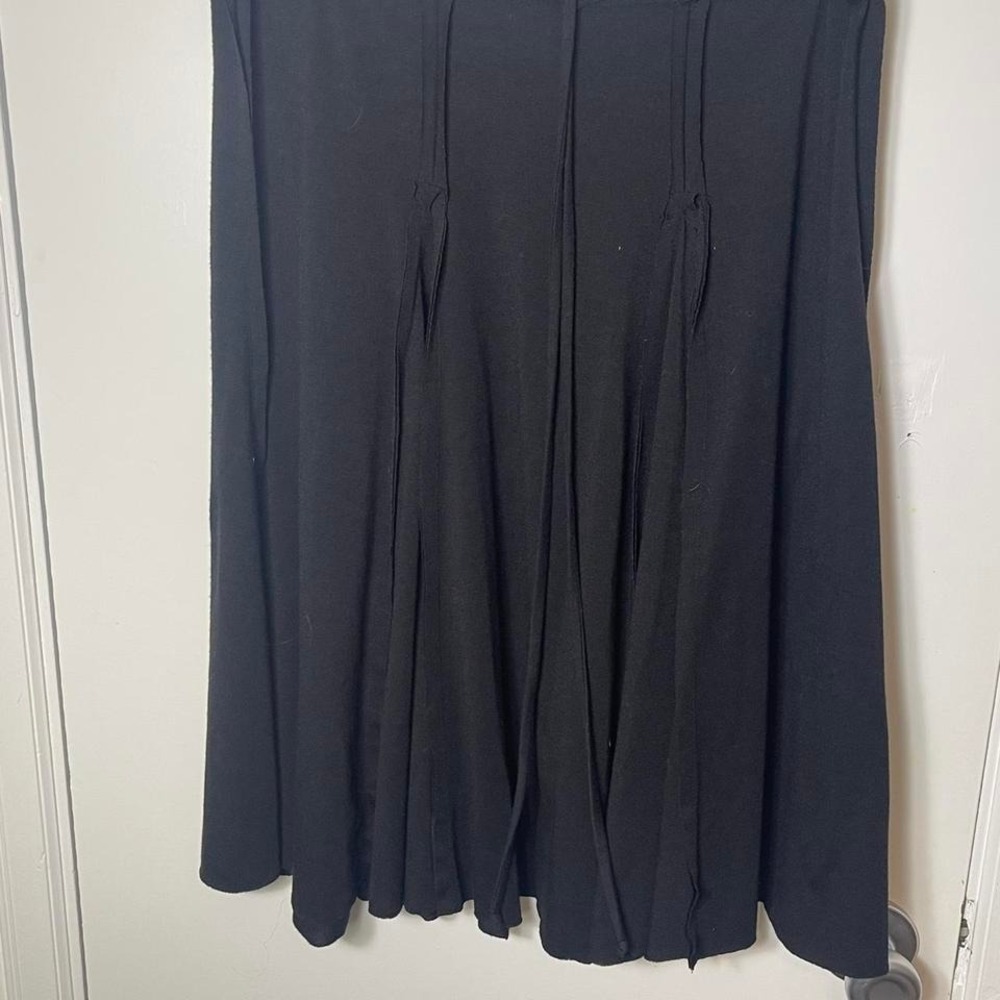 vintage paper tag Black pleated midi skirt with elastic waistband - Picture 7 of 7